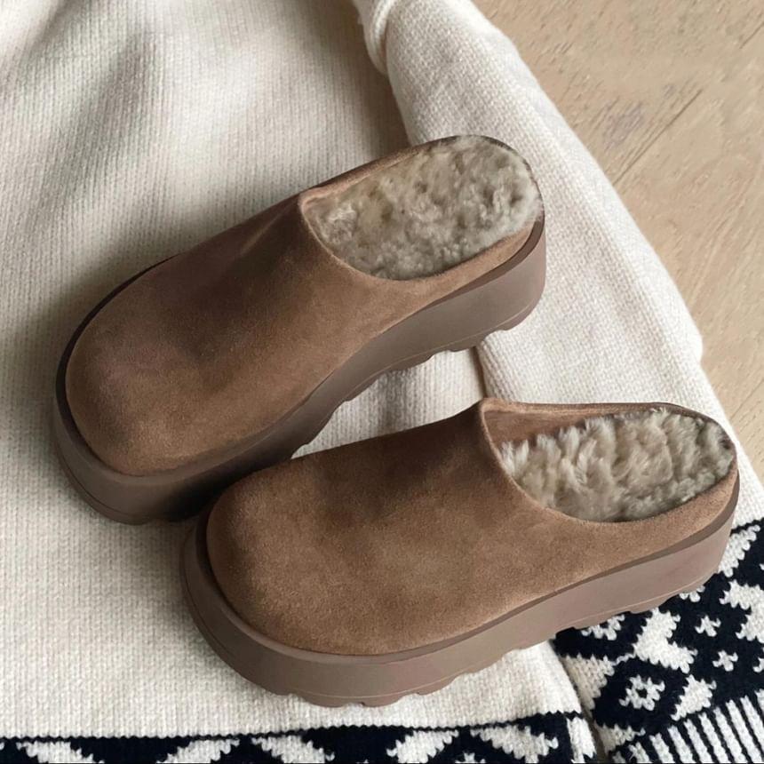 Fleece Lined Platform Mules Product Image