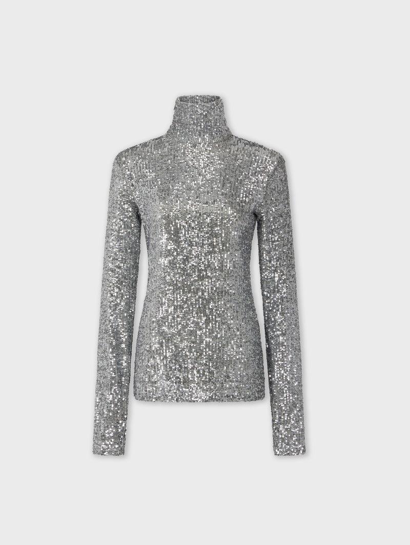TURTLENECK TOP IN SEQUINS Product Image
