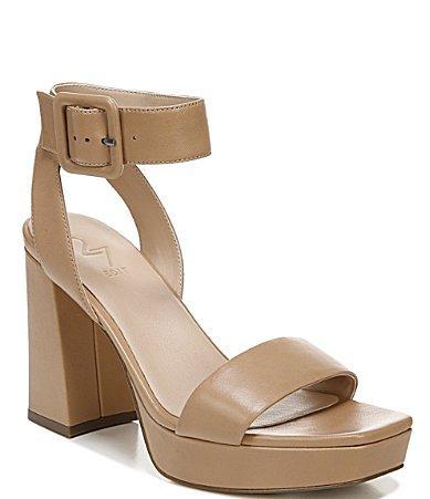 Naturalizer 27 EDIT Jaselle Square Toe Leather Buckle Detail Ankle Strap Platform Dress Sandals Product Image