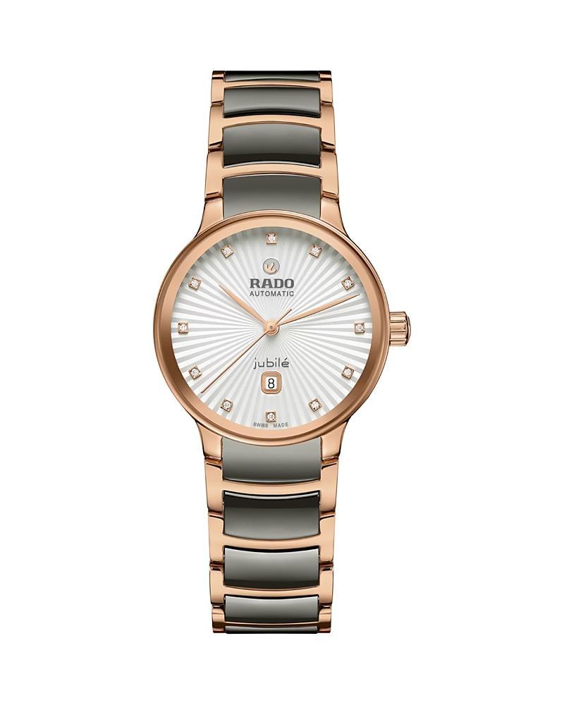 RADO Womens Centrix Automatic Diamonds Two Tone Stainless Steel Bracelet Watch Product Image