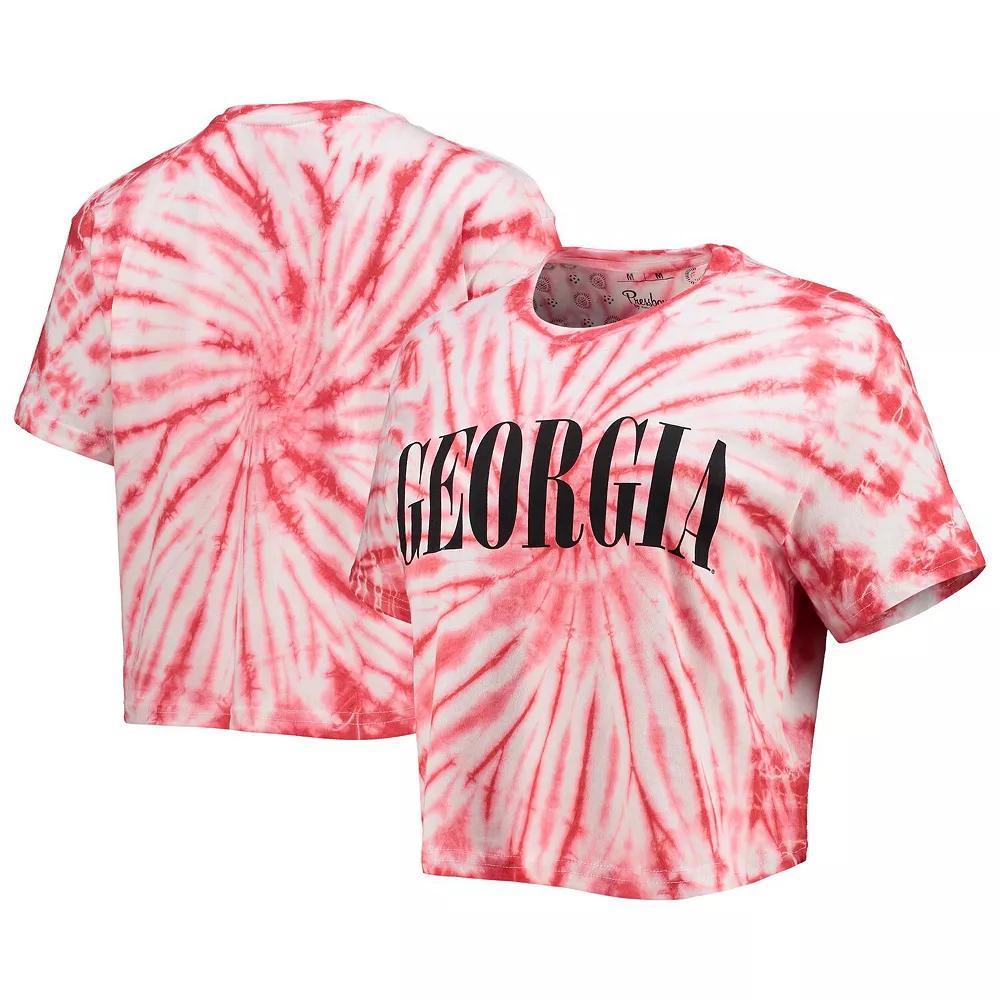 Women's Pressbox Red Georgia Bulldogs Showtime Tie-Dye Crop T-Shirt, Size: Small Product Image