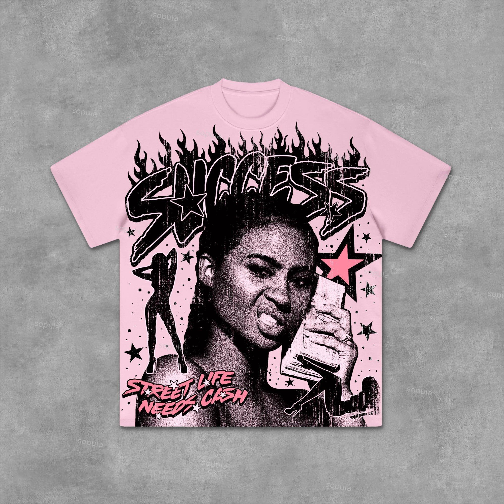 Sopula Money Street Vintage Graphic 100% Cotton T-Shirt Product Image