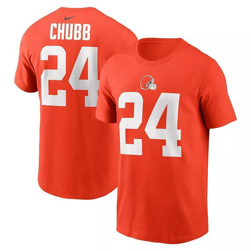 Men's Nike Nick Chubb Orange Cleveland Browns Player Name & Number T-Shirt, Size: Medium Product Image
