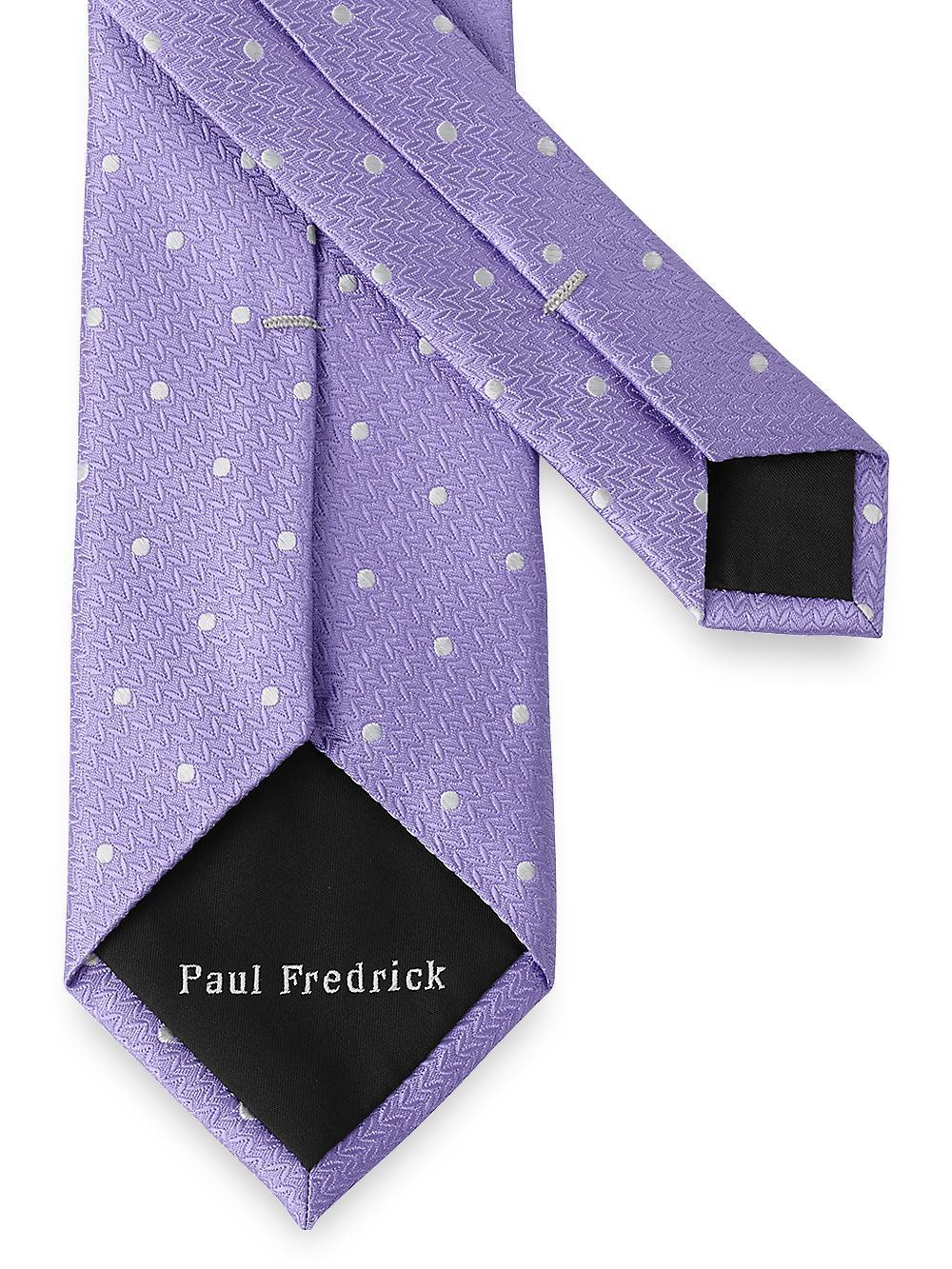 Dot Woven Silk Tie - Lavender/white Product Image