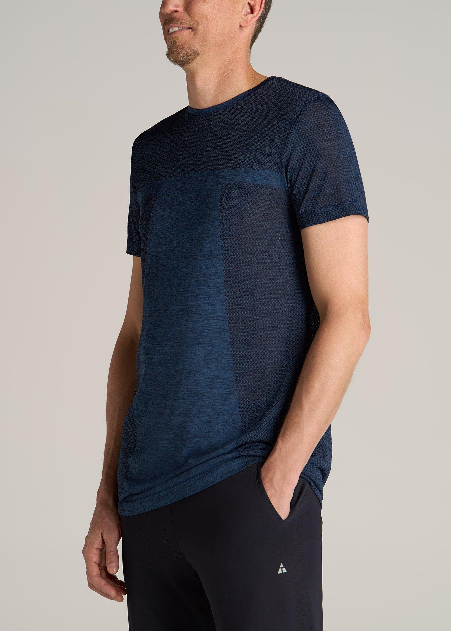A.T. Performance Modern Fit Engineered Athletic Tee for Tall Men in Navy Mix Male Product Image