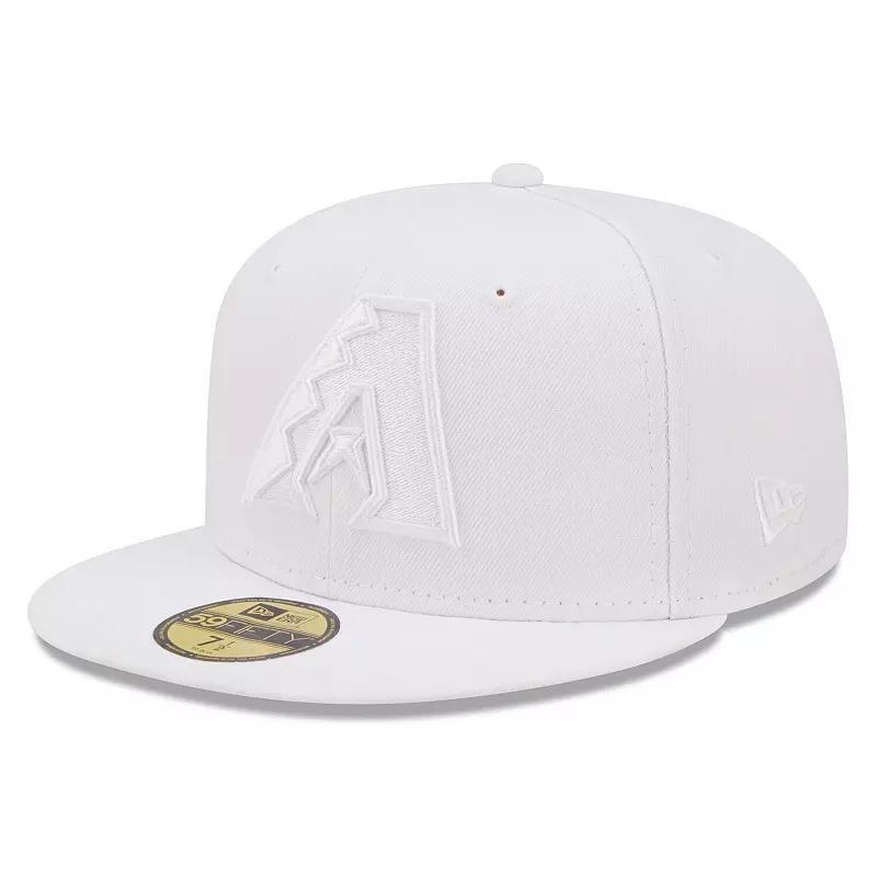 Men's New Era Arizona Diamondbacks White on White 59FIFTY Fitted Hat, Size: 7 7/8 Product Image
