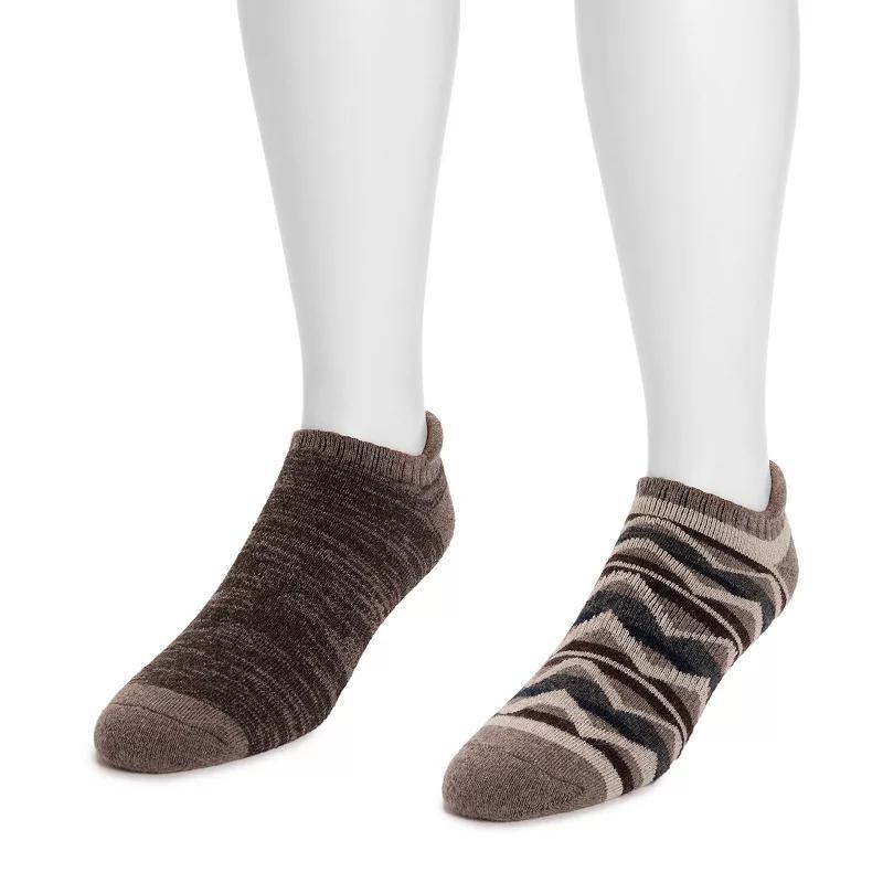 Mens MUK LUKS 2-Pack No Show Wool Blend Socks, Brown Team Product Image