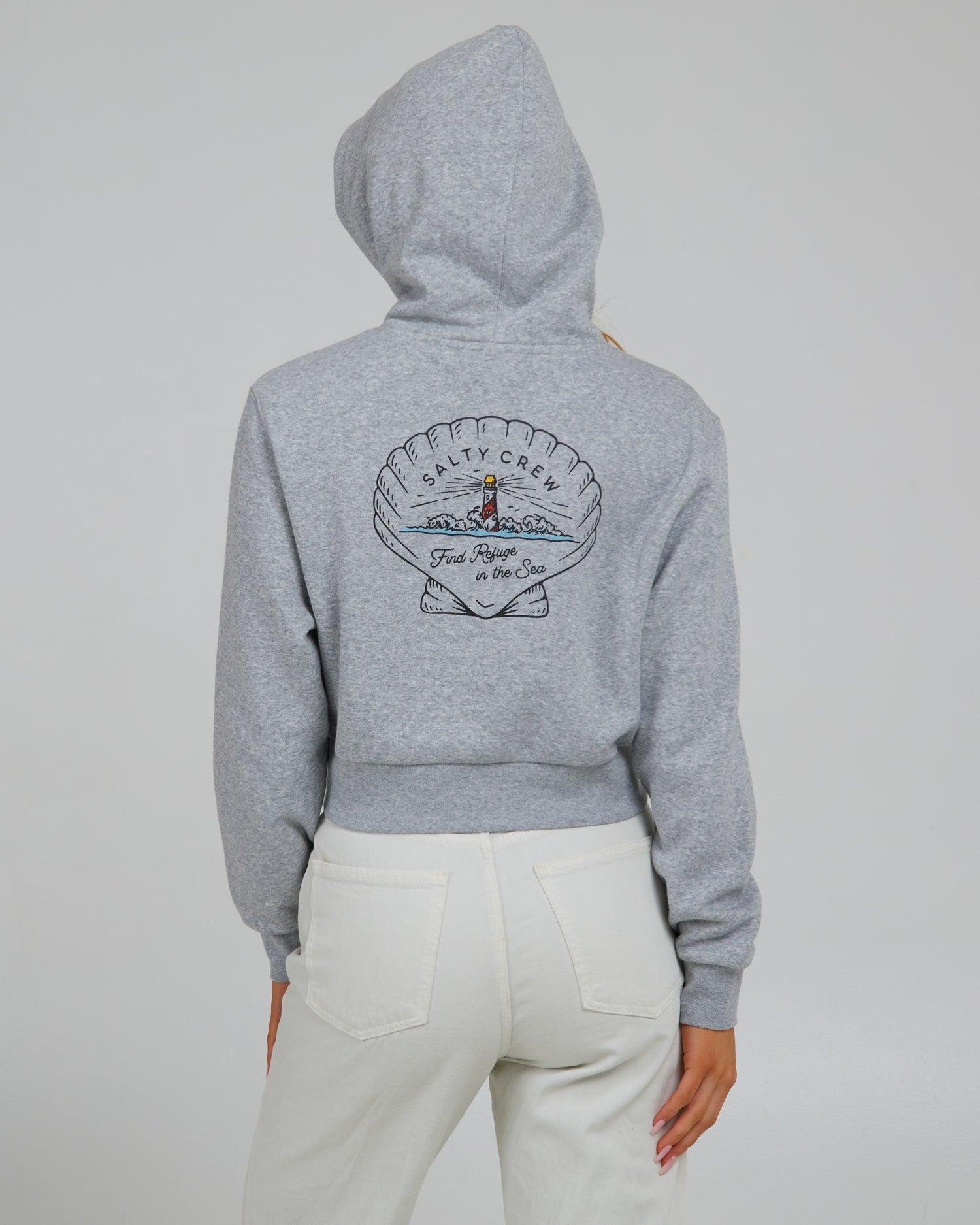 Scallop Crop Hoody - Athletic Heather Product Image