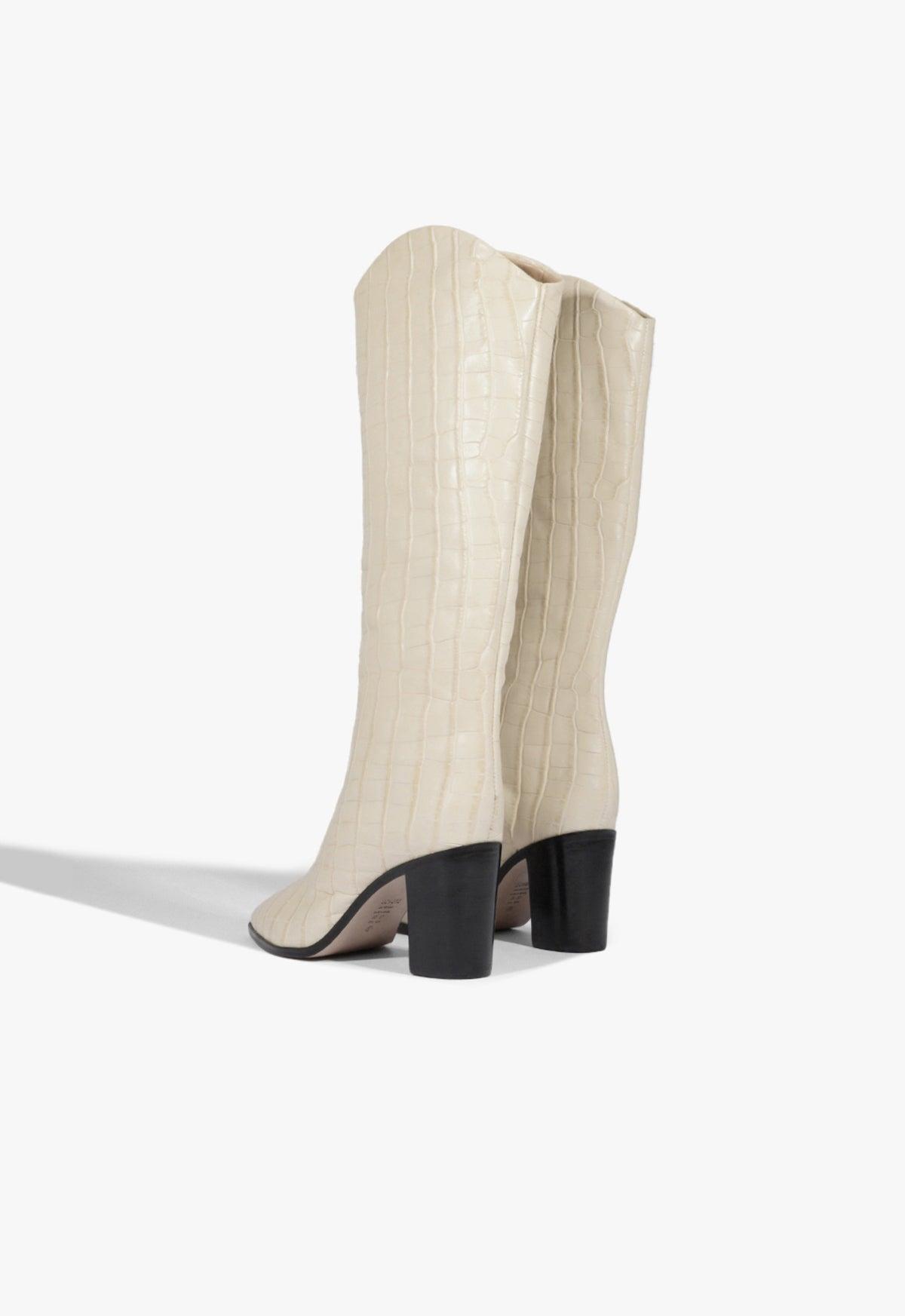 Schutz Maryana Leather Knee-High Croc Boot Womens at Urban Outfitters Product Image