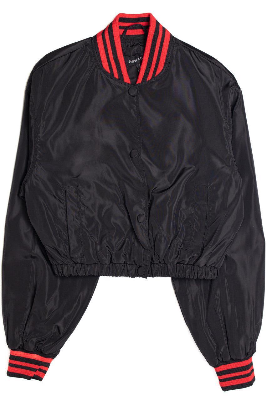 Black Silk Varsity Jacket Product Image