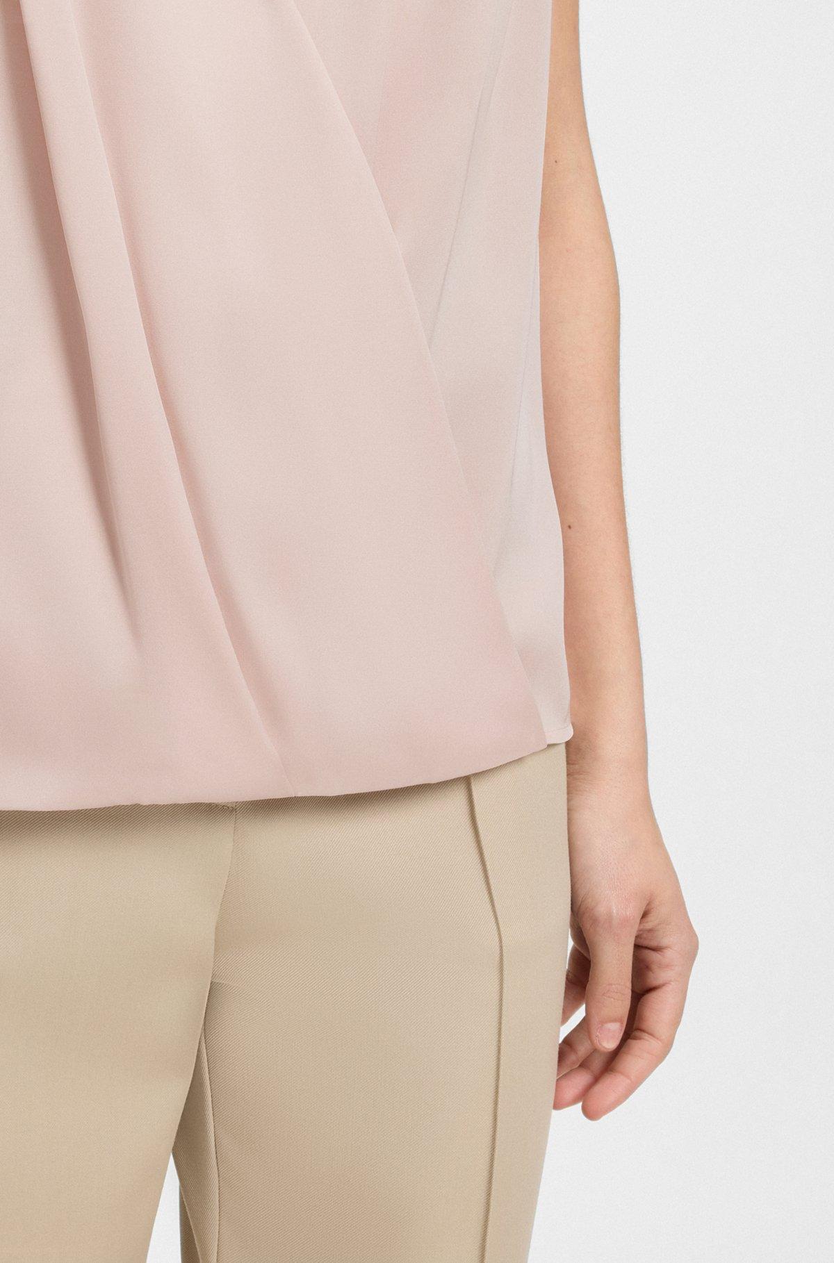 Regular-fit blouse in stretch silk Product Image