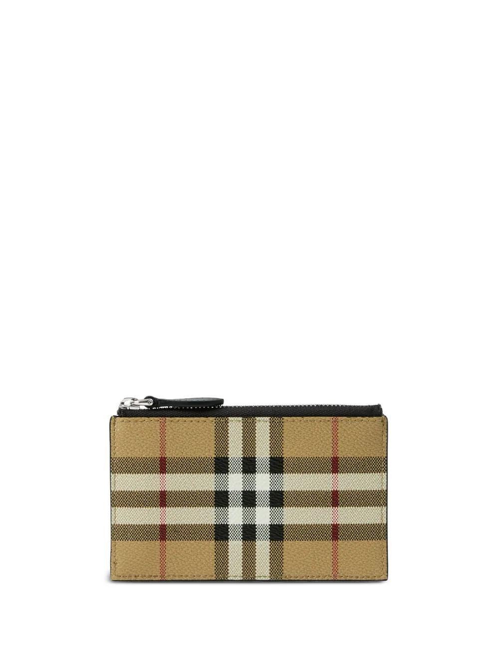 BURBERRY Vintage Check Leather Wallet In Neutrals Product Image