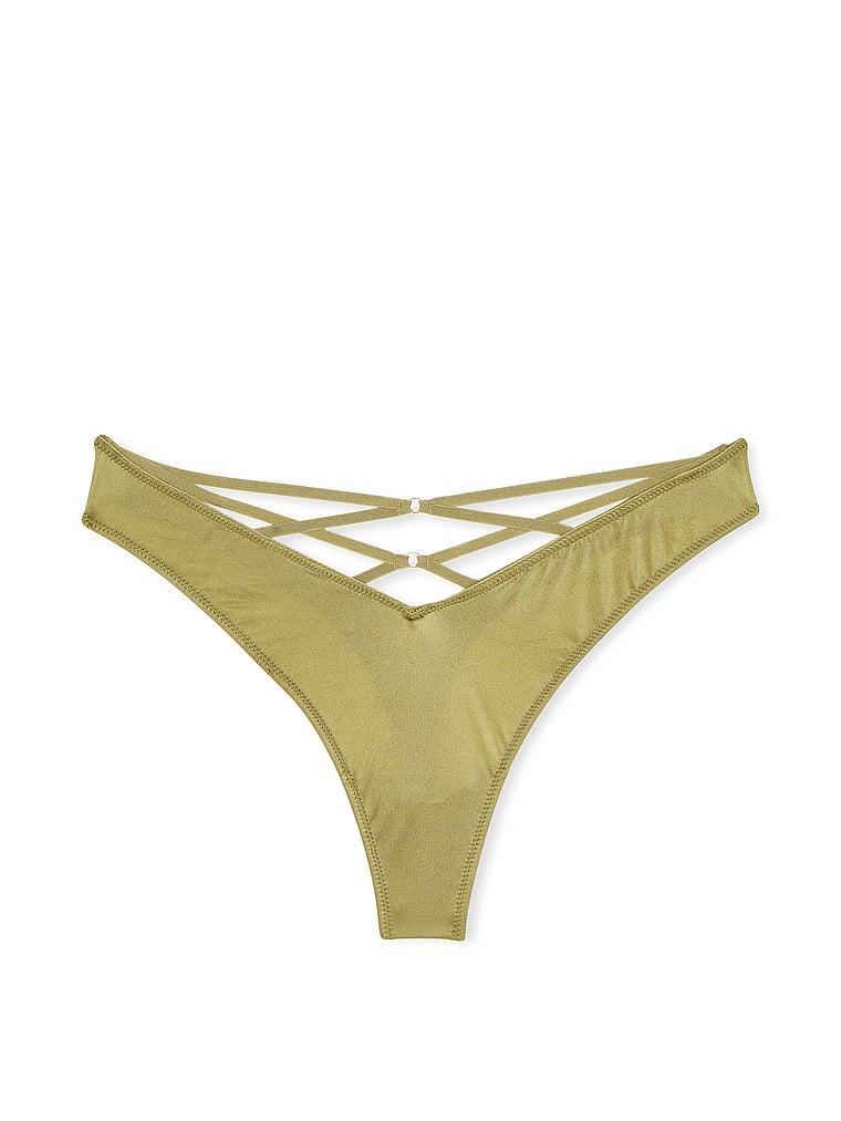 Smooth Strappy-Back High-Leg Thong Panty Product Image