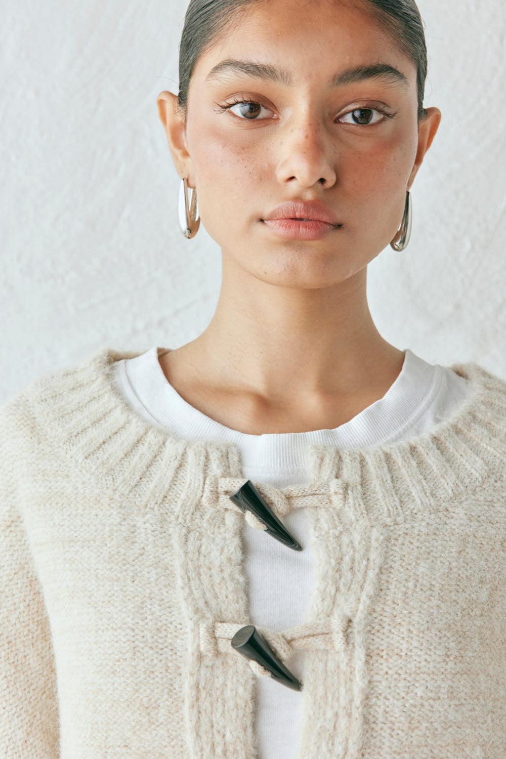 Leni Knit Cardigan Oat Marle Product Image