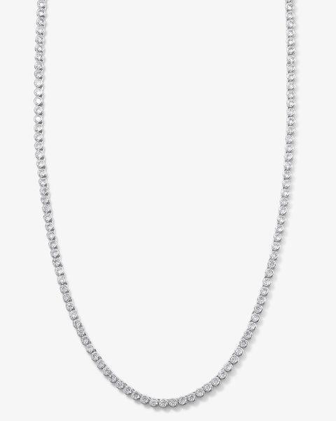 Baroness Tennis Necklace 21.5" - Silver|White Diamondettes Product Image