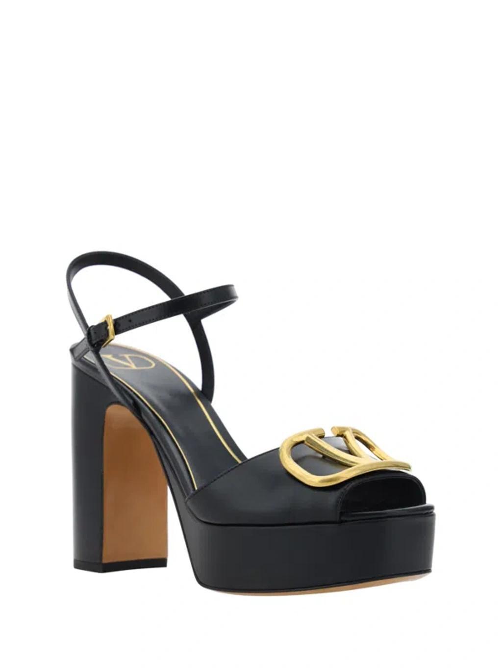 VALENTINO GARAVANI Vlogo Signature 115mm Platform Sandals In Schwarz Product Image