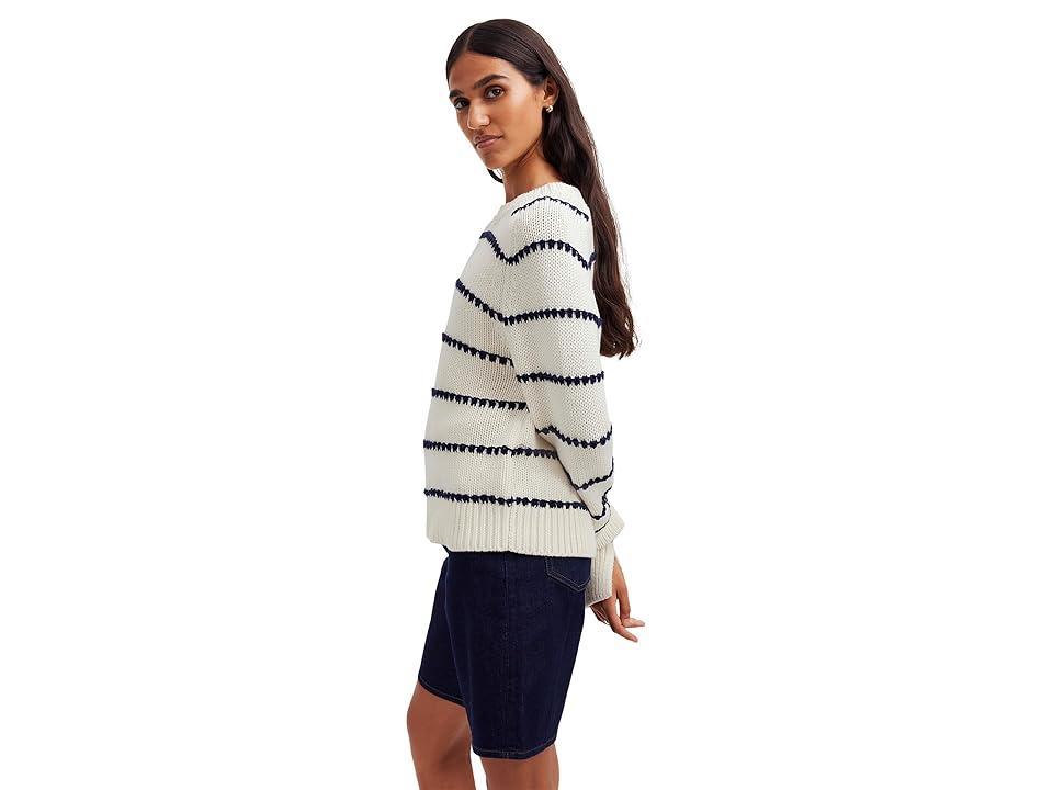 Madewell Mare Textured Stripe Pullover (Bright Ivory) Women's Sweater Product Image