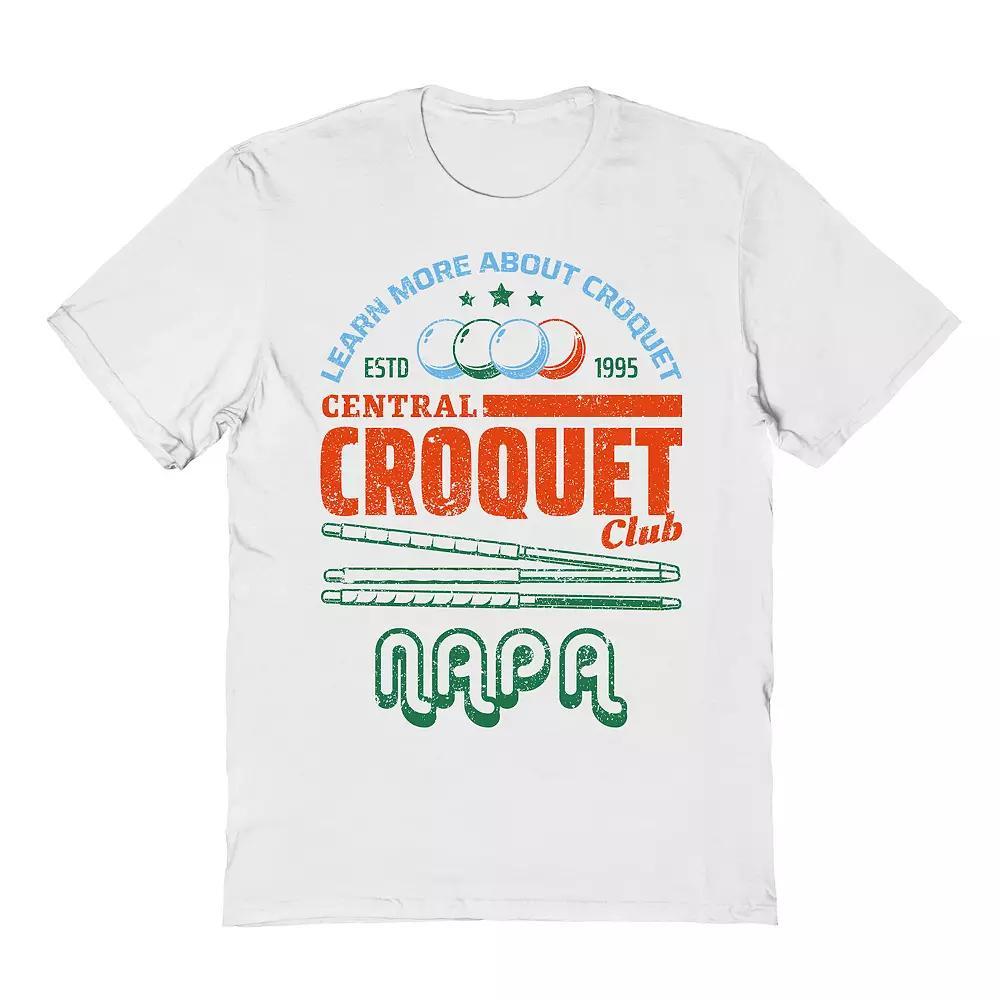 Men's Americana Collection Central Croquet Graphic Tee, Size: XXL, White Product Image