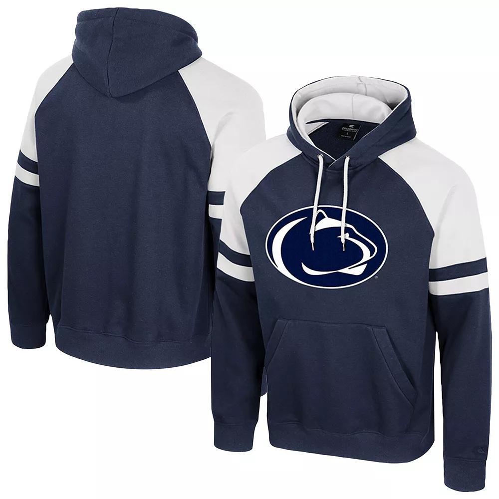 Men's Colosseum Navy Penn State Nittany Lions Todd Raglan Pullover Hoodie,  Product Image