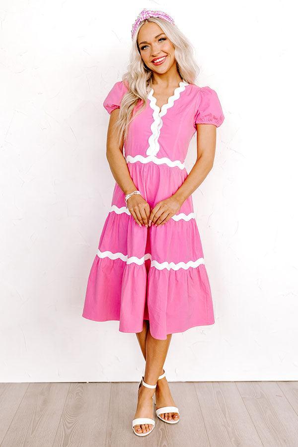 The Westerly Midi Dress In Bubblegum Pink Product Image