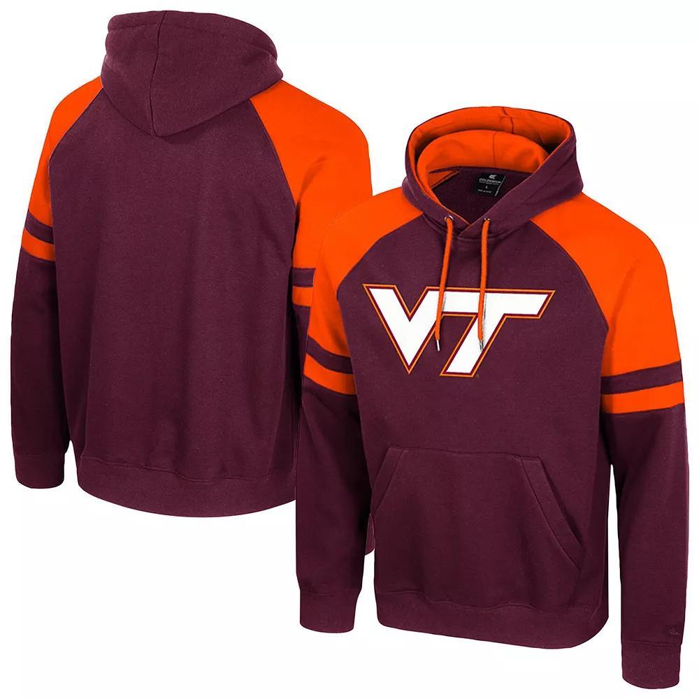 Men's Colosseum  Maroon Virginia Tech Hokies Todd Raglan Pullover Hoodie, Size: 2XL, Red Product Image