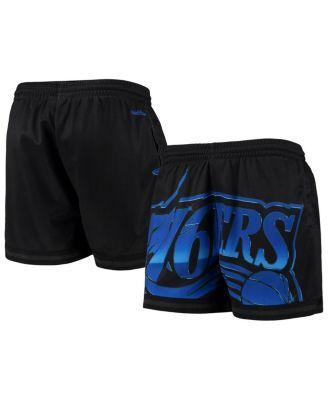 Womens Mitchell & Ness Black Philadelphia 76ers Big Face 4.0 Mesh Shorts Product Image