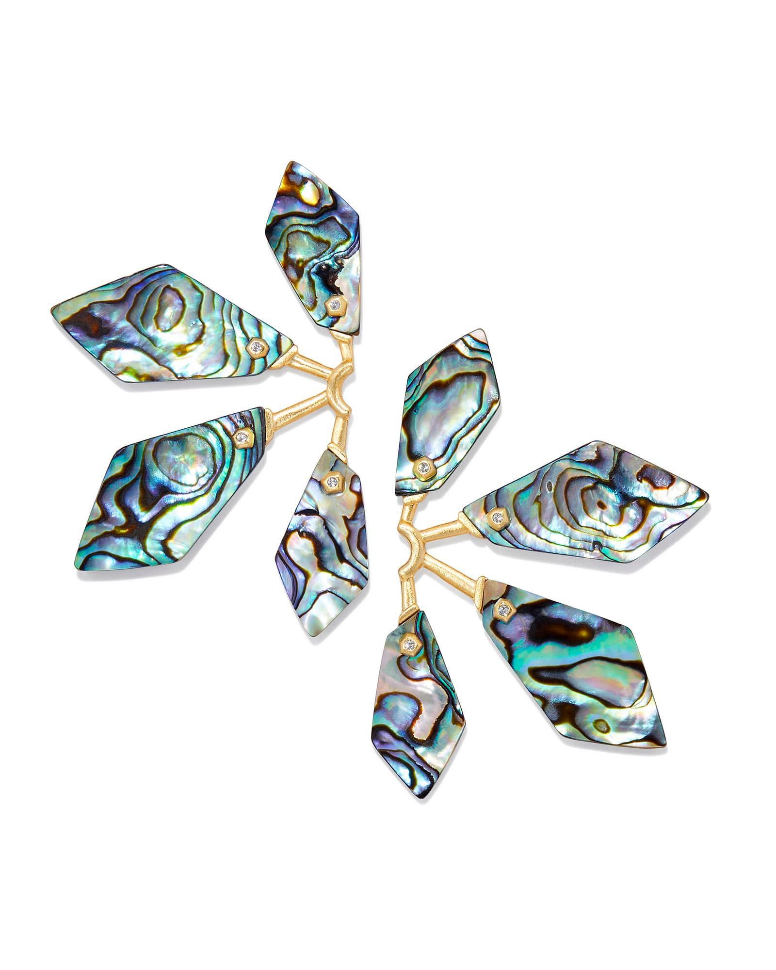 Malika Gold Statement Earrings in Abalone Shell Product Image