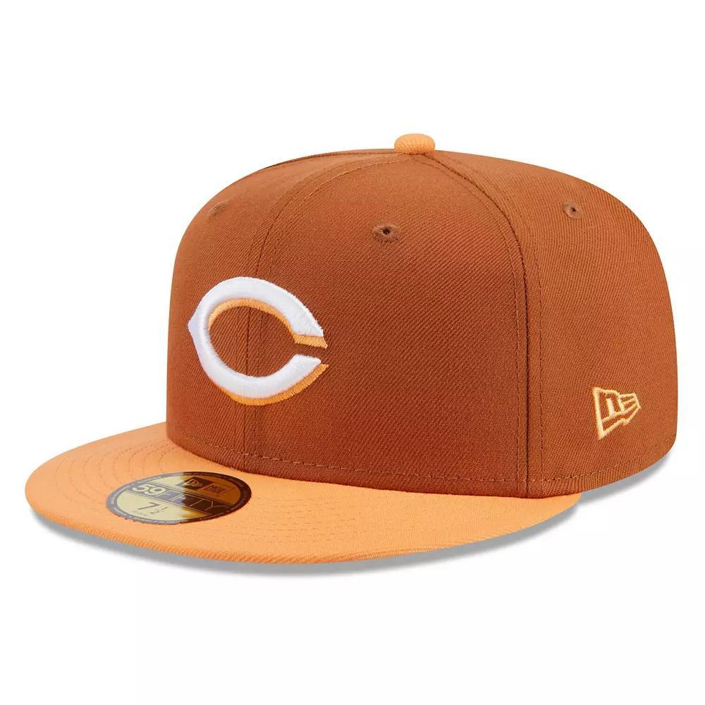 Men's New Era Brown/Orange Cincinnati Reds Spring Color Basic Two-Tone 59FIFTY Fitted Hat,  Product Image