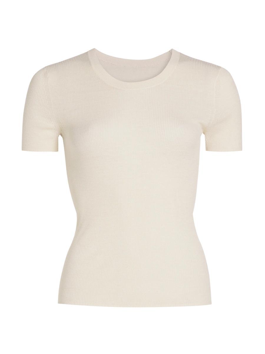 Womens Araceli Silk Short-Sleeve Sweater Product Image