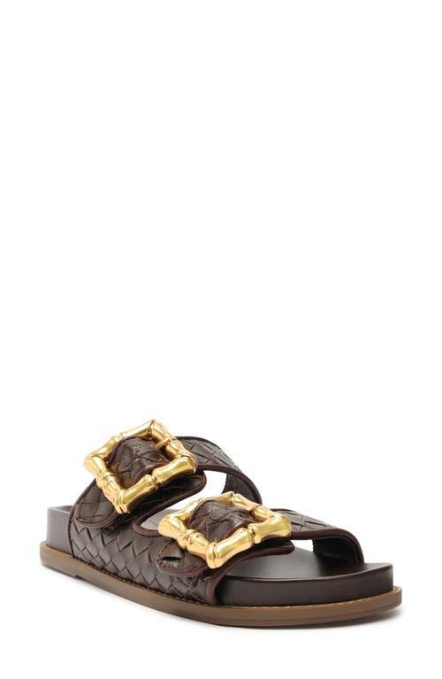 Schutz Enola Woven Leather Buckle Slide Womens at Urban Outfitters Product Image