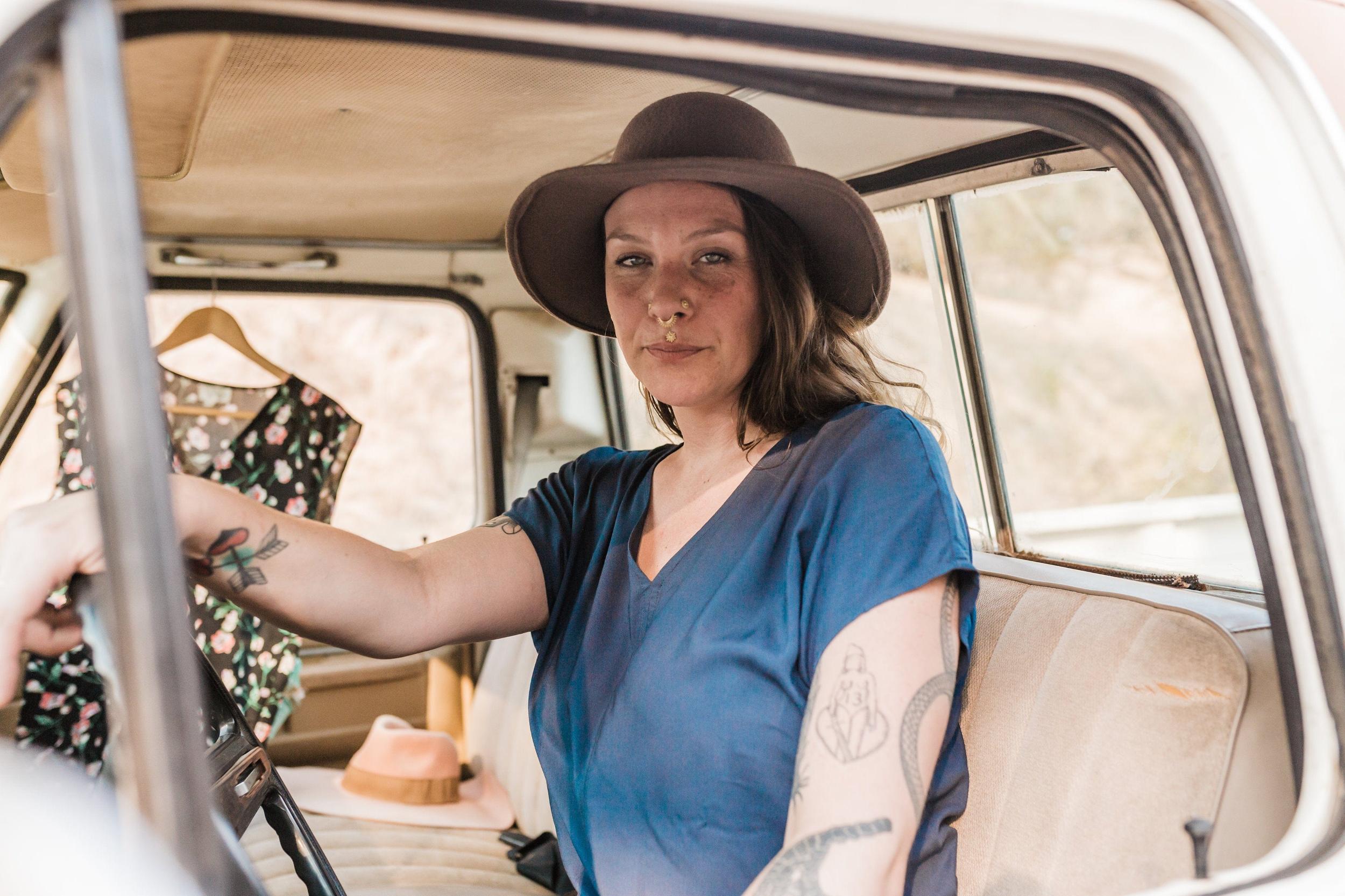 Dolman top in Navy Rayon Challis Product Image