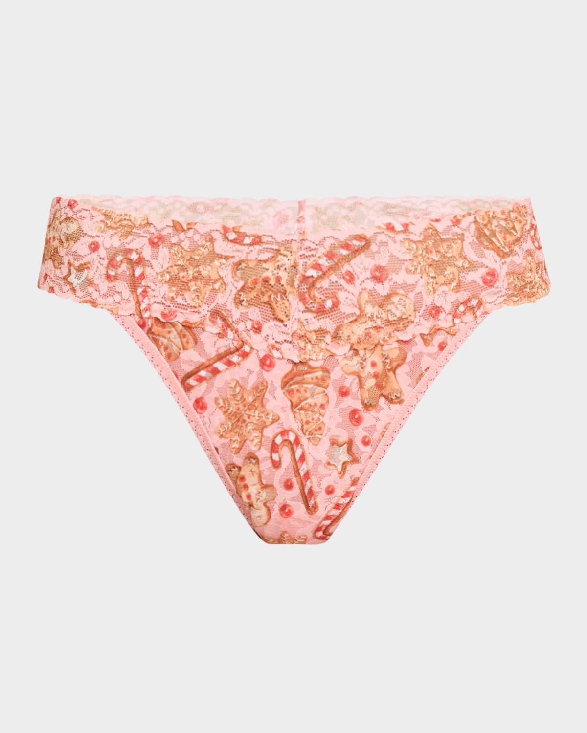 Signature Lace Original Rise Printed Thong Product Image