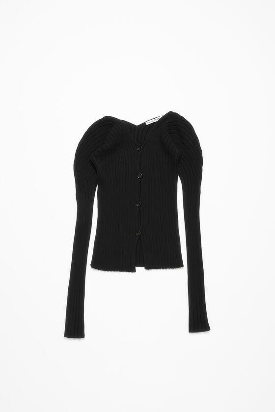 Button-up rib cardigan Product Image