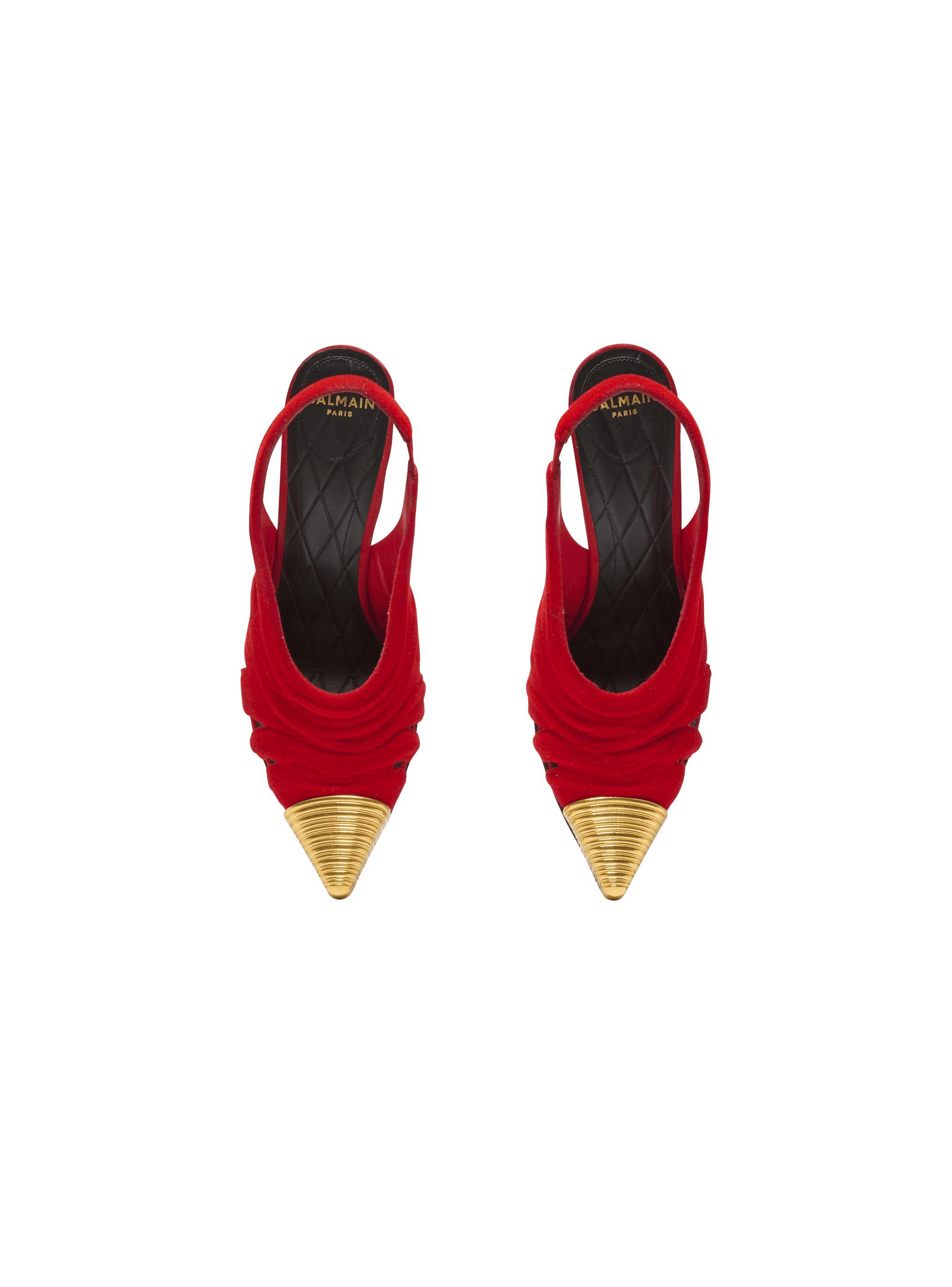 Lipstick pumps in suede leather and brass Product Image