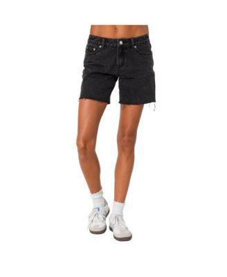 Edikted Womens Tomboy low rise denim shorts Product Image