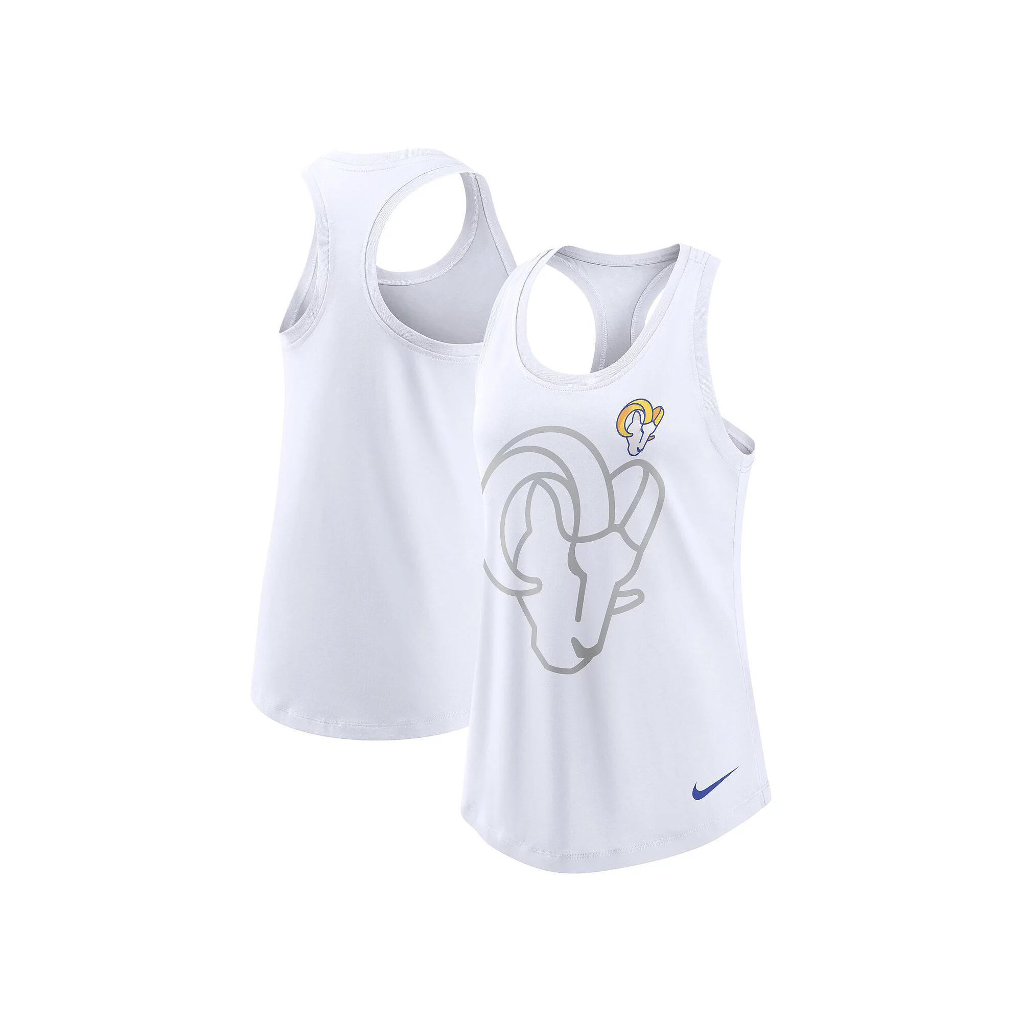 Womens Nike Los Angeles Rams Tri-Blend Scoop Neck Racerback Tank Top Product Image