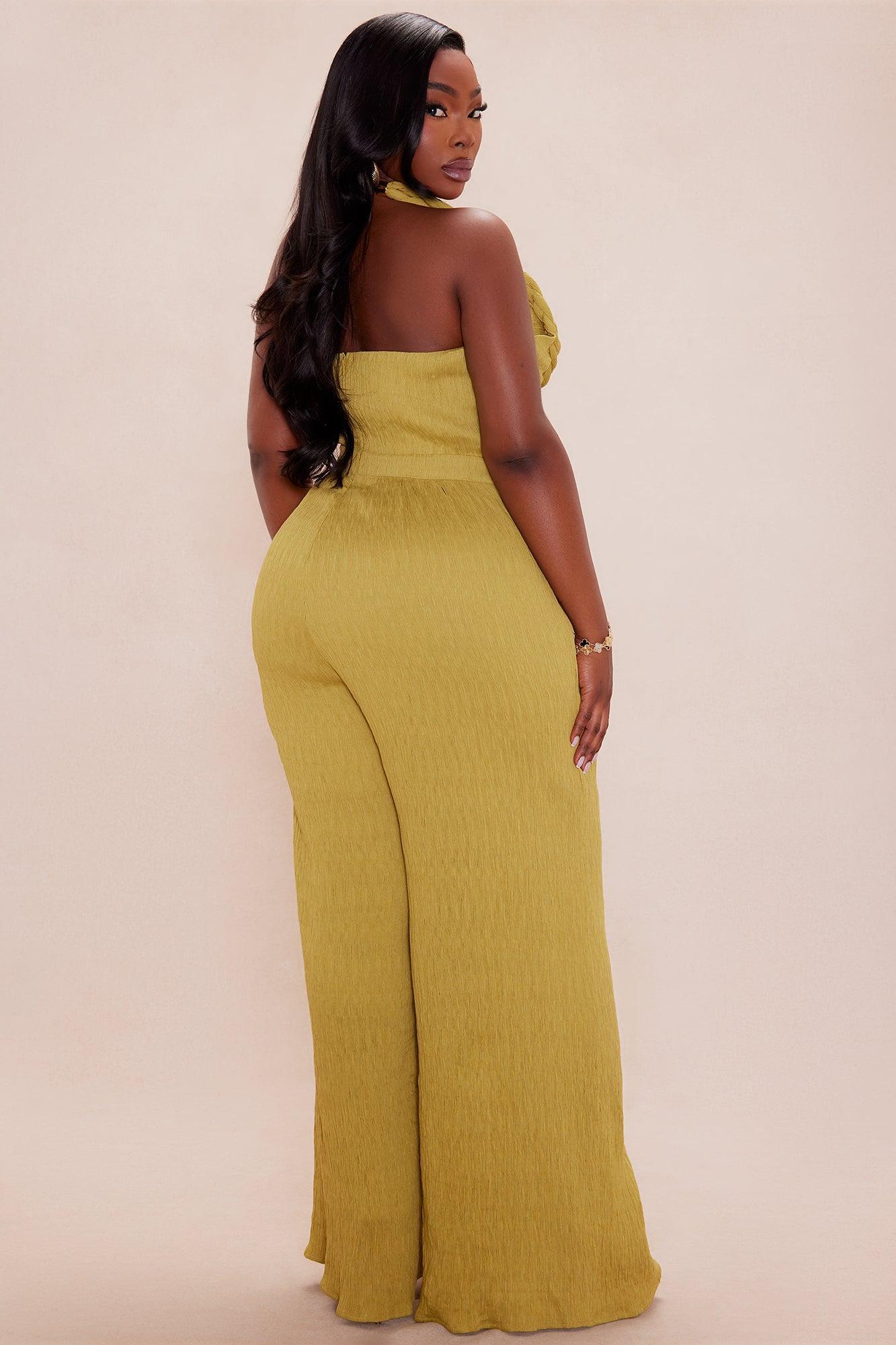 Chelsea Textured Jumpsuit - Olive Product Image