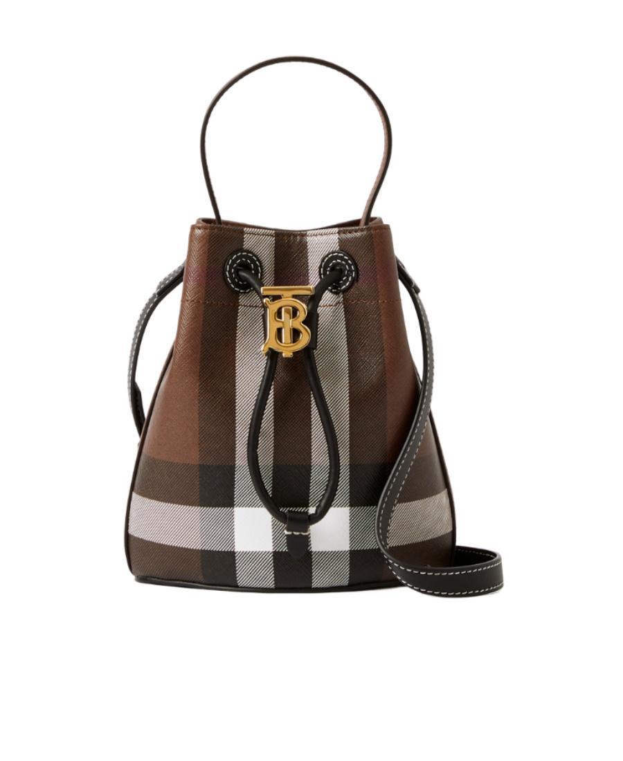 BURBERRY Small Tb Leather Bucket Bag In Multicolor Product Image