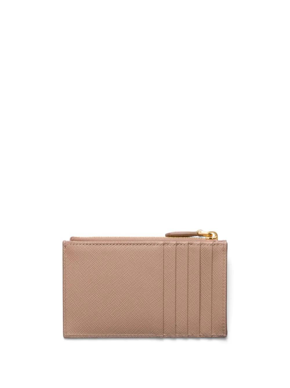 PRADA Saffiano-leather Card Holder In Pink Product Image