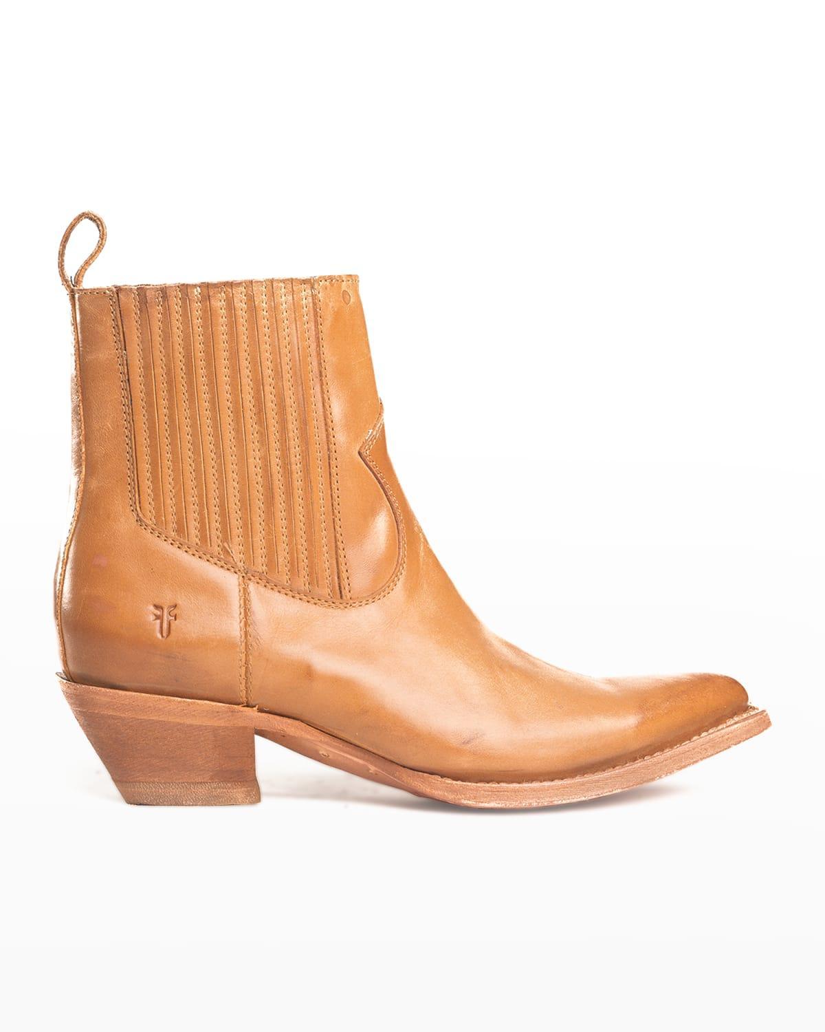 Sacha Leather Western Chelsea Booties Product Image