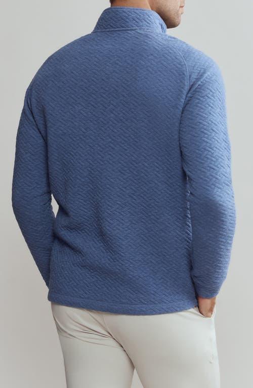 RHONE Quilted Pullover Cotton Blend Sweatshirt In Ocean Blue Heather Product Image