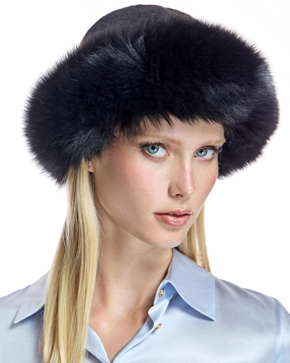 Cashmere Hat with Fox Cuff Product Image
