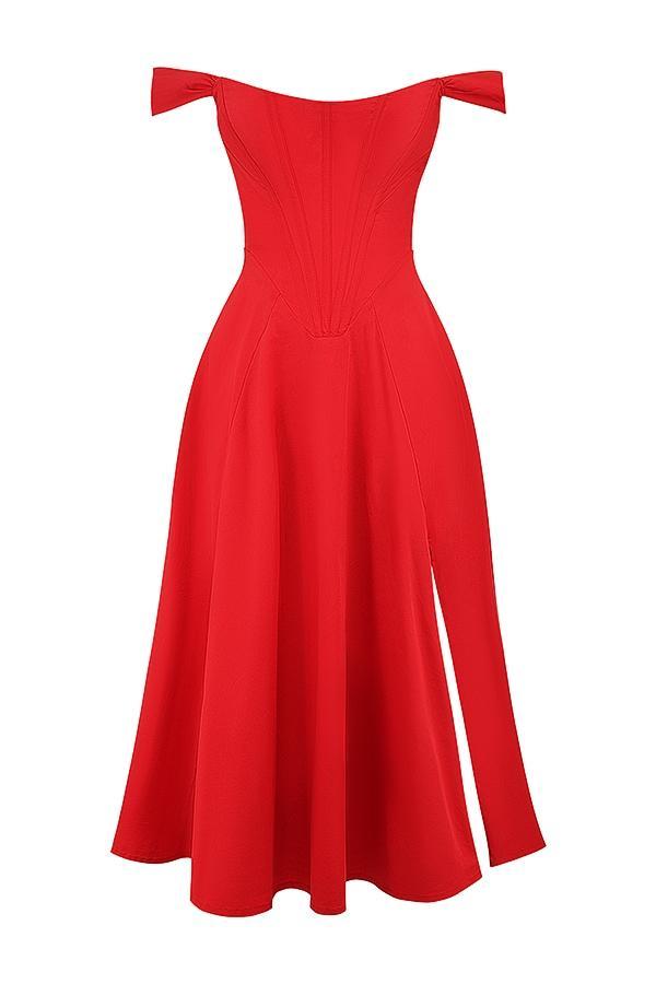 Saira  scarlet midi sundress Product Image