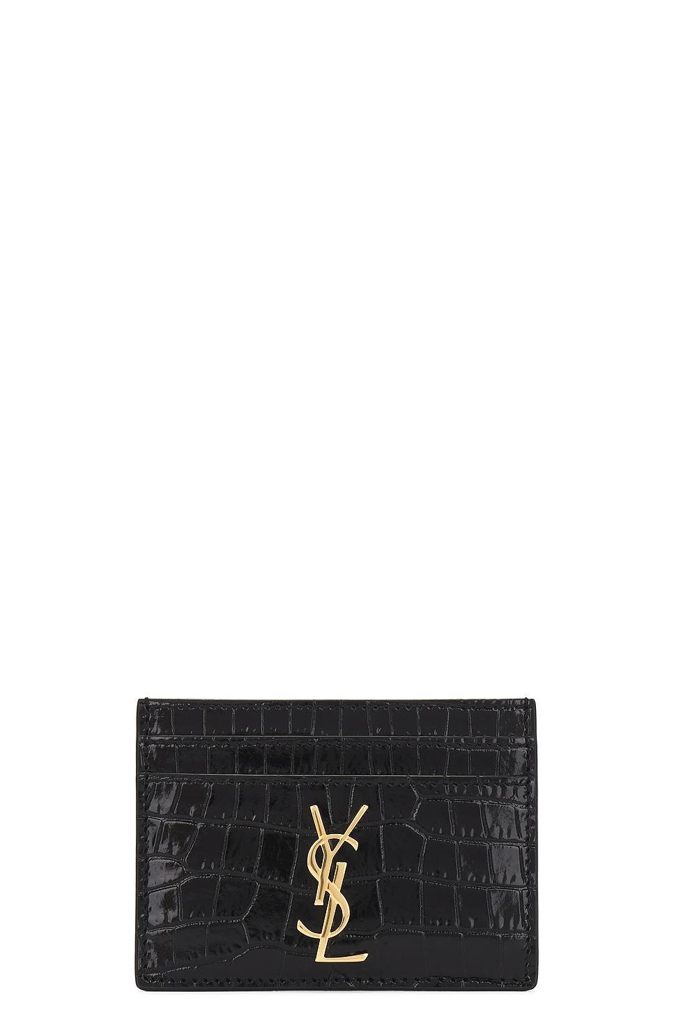 SAINT LAURENT Ysl Quilted Patent Card Holder In Nero Product Image