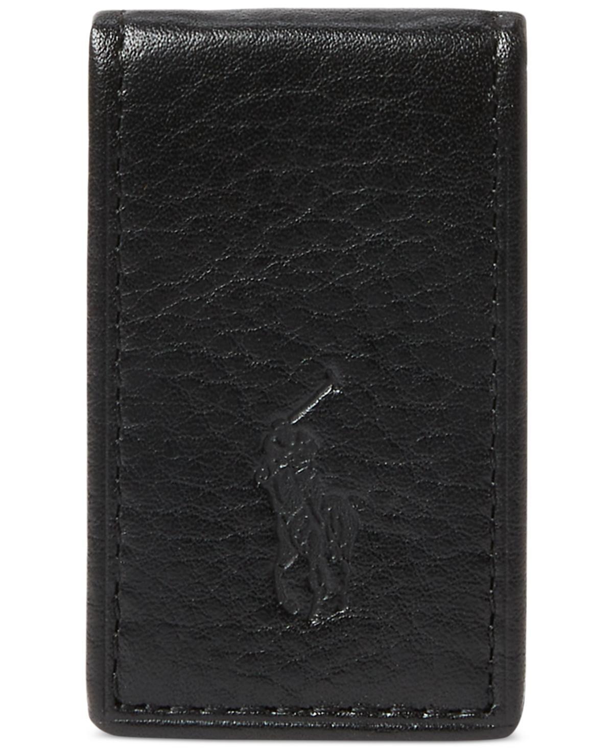 POLO RALPH LAUREN Men's Pebbled Leather Money Clip In Black Product Image