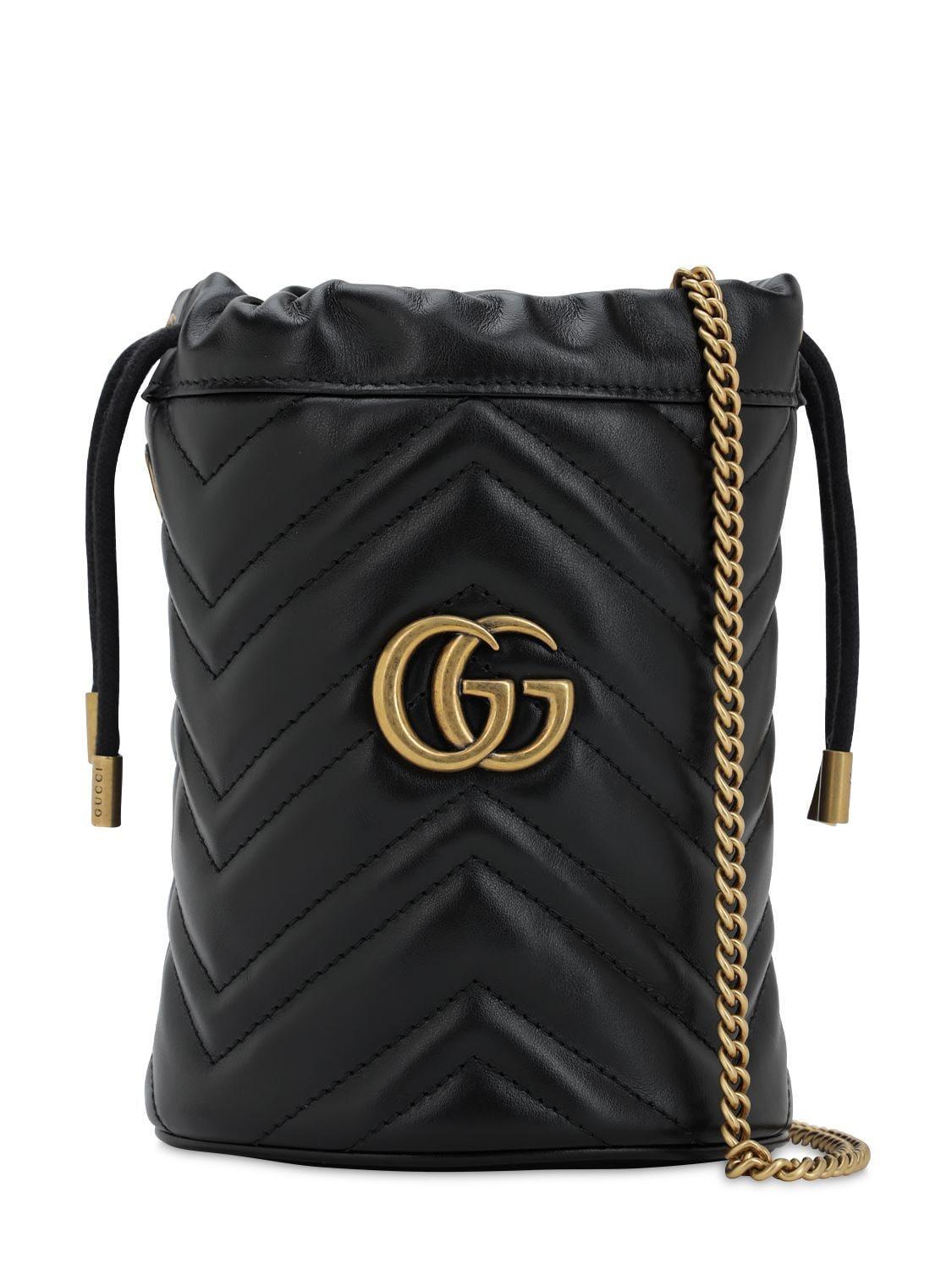 GUCCI Gg Marmont Mini Bucket Bag In Black Product Image