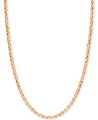 18 Round Box Link Chain Necklace (1-1/2 mm) in 14k Gold Product Image