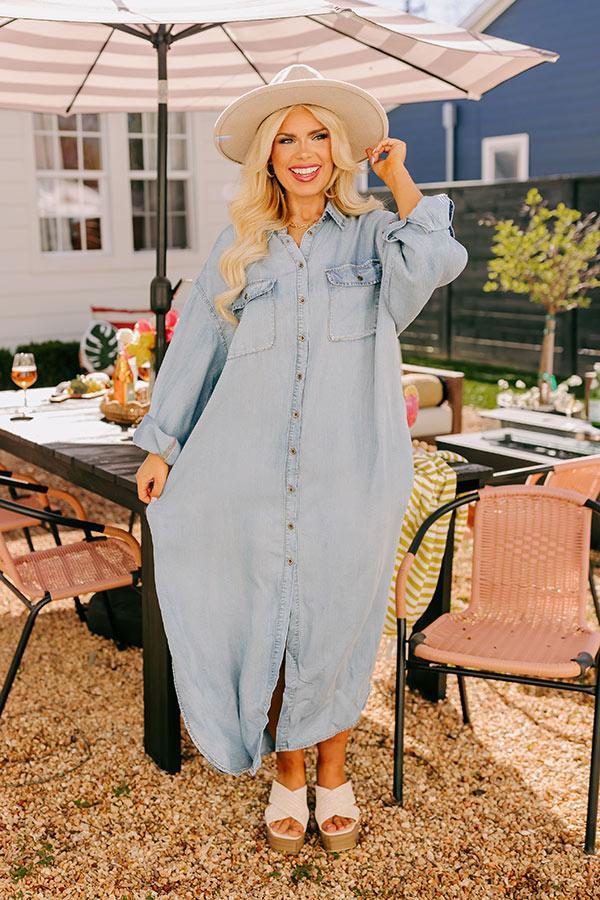 Street Chic Chambray Maxi Dress Curves Product Image