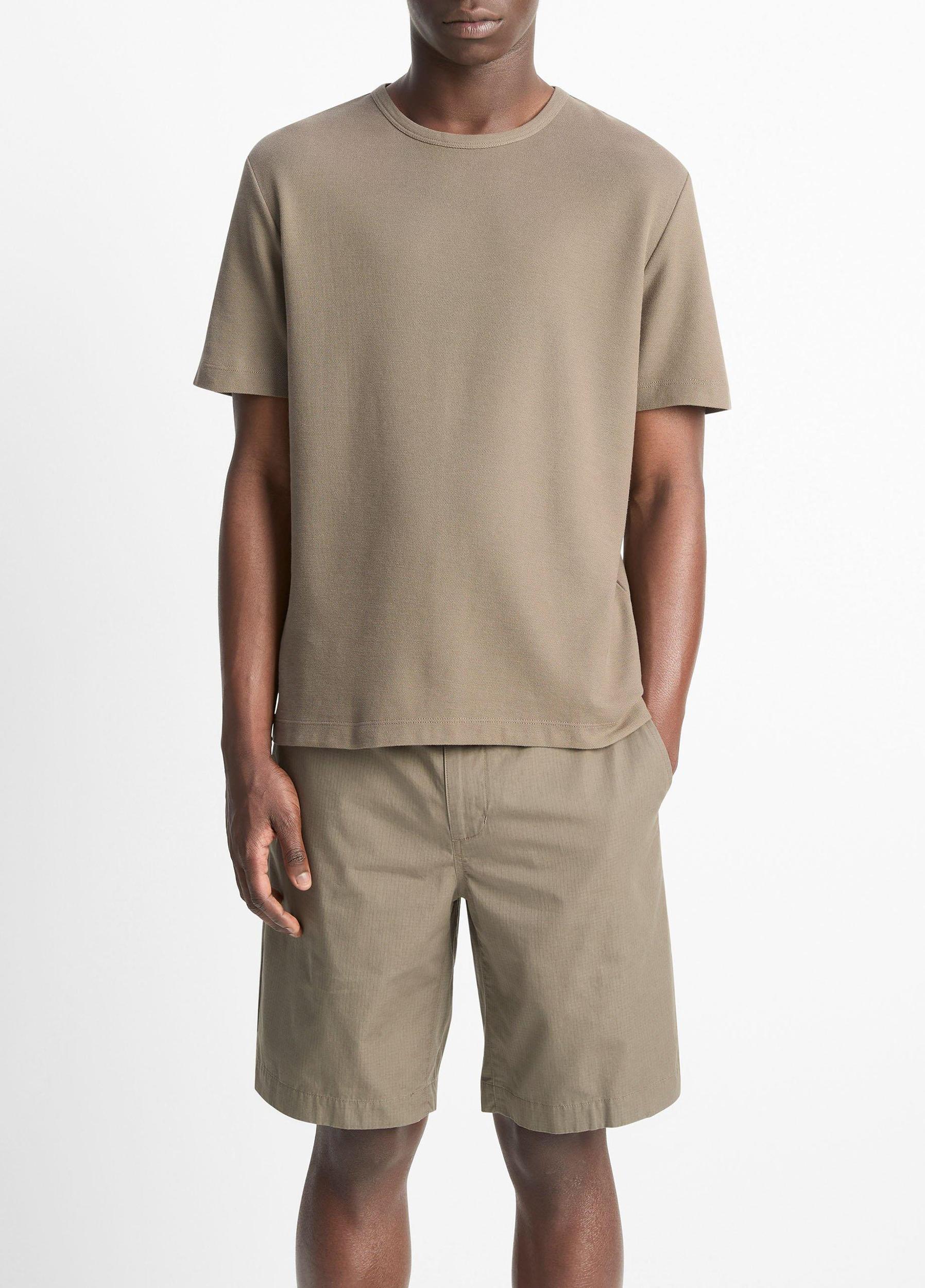 Pima Cotton Piqué Crew Neck T-Shirt Product Image