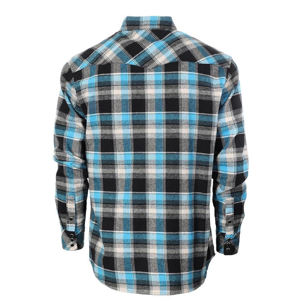 Gioberti Men's Western Brushed Flannel Plaid Checkered Shirt w/ Snap-on Button Product Image